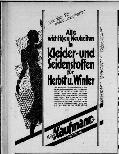 Datei:Gebrüder Kaufmann Herbst und Winter Dortmunder Zeitung 14 September 1930.jpg